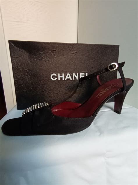 scarpe chanel tacco praga nere vitello|Scarpe col tacco da donna CHANEL .